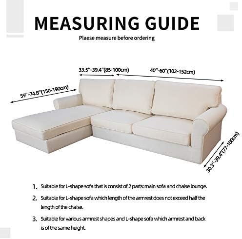 Easy Going Stretch Sofa Slipcover 2 Piece L Shaped Cover