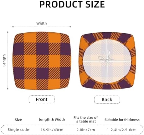 Pevtufa Fall Buffalo Plaid Dining Chair Seat Covers 1