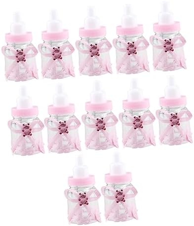 12pcs Baby Shower Bottle Favors Pink Elegance Candy Boxes