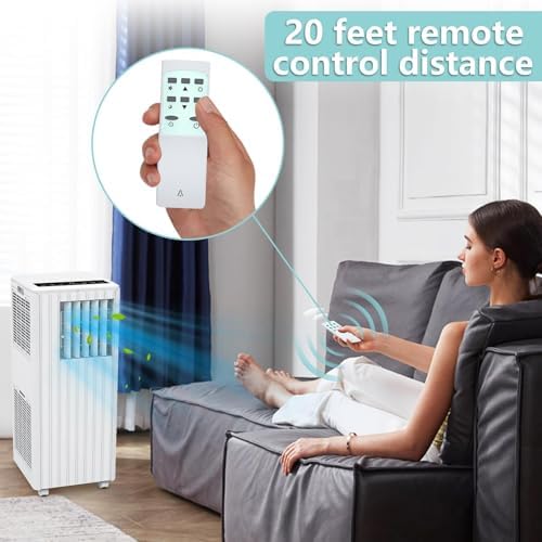 8000 BTU Portable Air Conditioner with Dehumidifier and Fan Mode