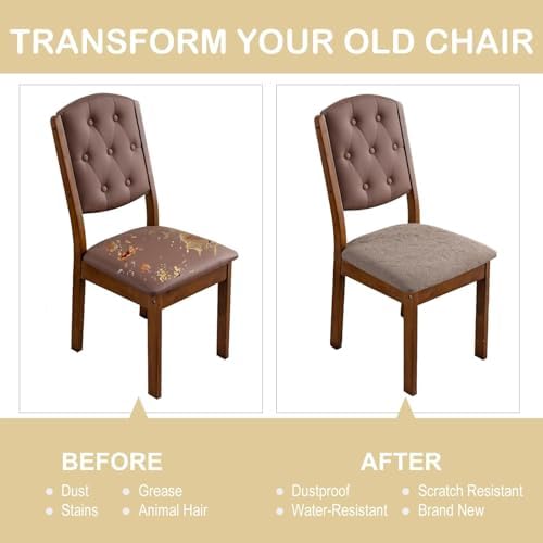 Waterproof Chair Seat Cover Set of 6 for Dining Room and Kitchen