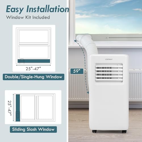 COSTWAY 8000 BTU Portable Air Conditioner with Fan and Dehumidifier