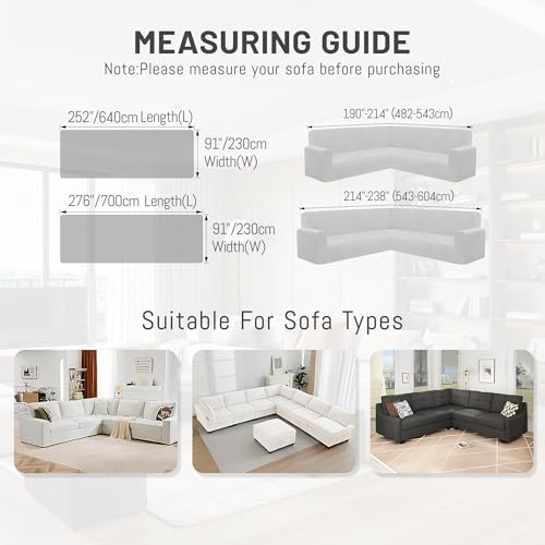100 Waterproof L Shape Sectional Couch Cover with Tassel