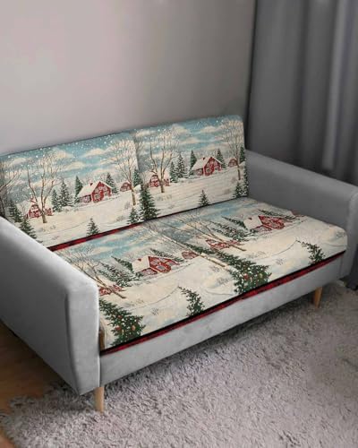 Christmas Sofa Cushion Covers Removable and Stretchable Sectional Slipcovers