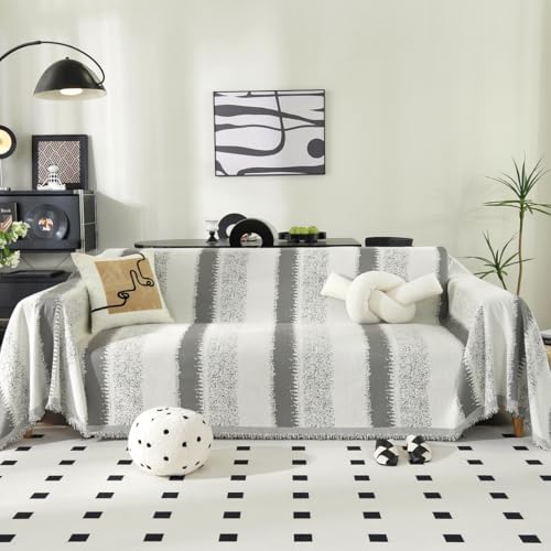 Booque Valley Oversized Striped Chenille Sofa Slipcover 1