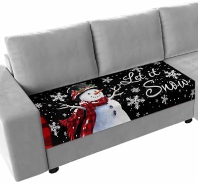 Black Red Christmas Sofa Cushion Covers for L T Shape Sofas