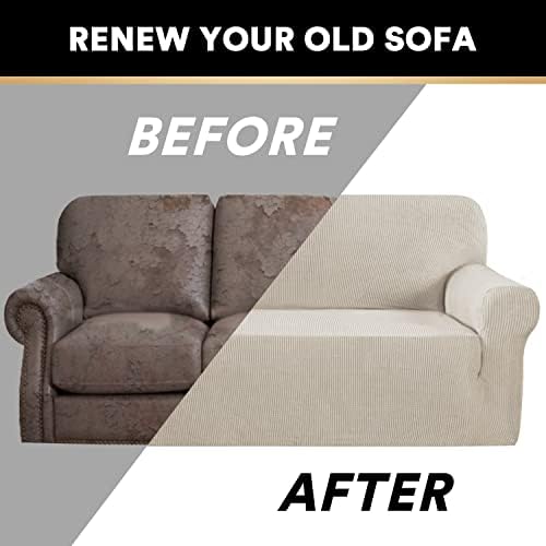 PrinceDeco Stretch Loveseat Sofa Cover for Pets and Kids