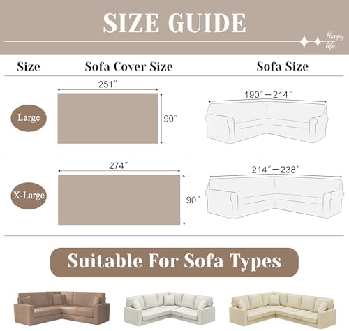 ALIECOM L Shape Sofa Cover with Tassels