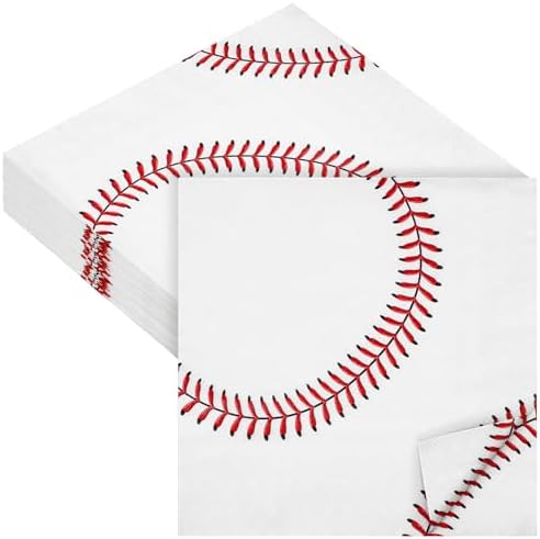 Aodaer 48 Piece Baseball Napkins for Sports Parties