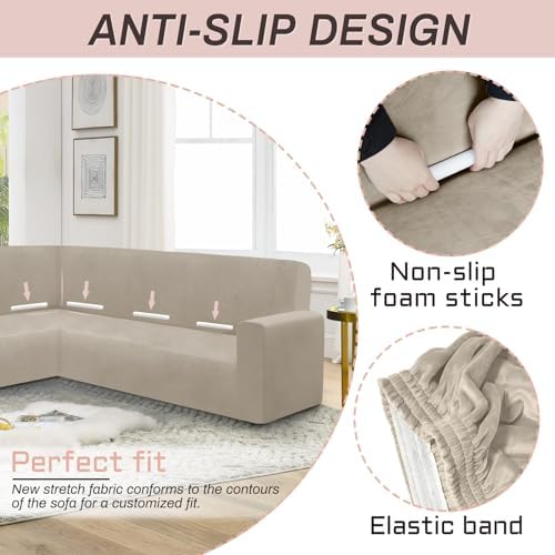 HDCAXKJ Velvet Sectional Sofa Cover