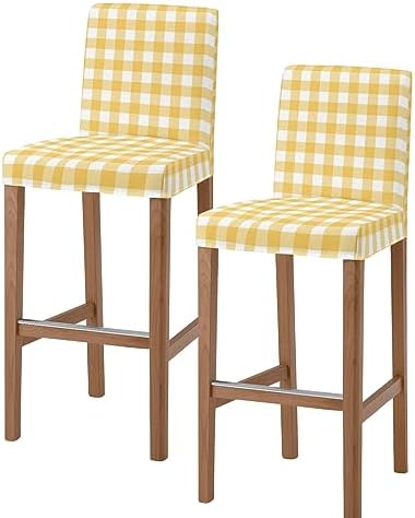 Yellow Buffalo Check Bar Stool Covers Set of 2 1