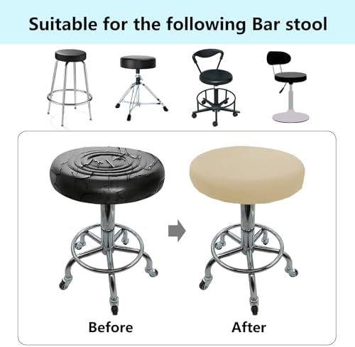 2Pcs Soft Round Stool Seat Covers for 10-14 Inch Chairs