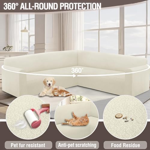 Luxurious Jacquard Sectional Couch Cover L Shape U Shaped Non Slip Pet Proof