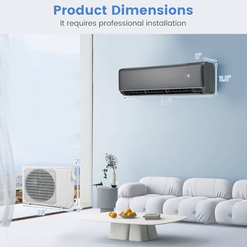 KOTEK 12000 BTU Mini Split AC Heating System with Inverter Compressor