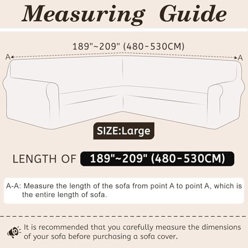 Arfntevss Corner Sectional Couch Cover Deep Grey Magic Stretch