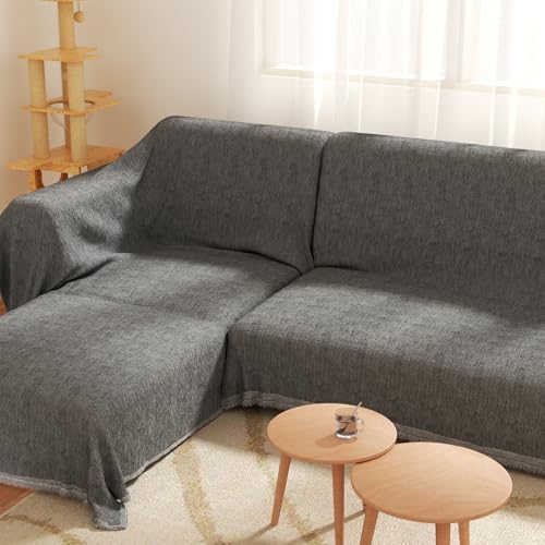L Shaped Couch Covers 2 Piece Deep Grey