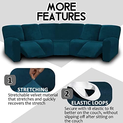 ULTICOR Velvet 7-Piece L Shape Recliner Sofa Cover