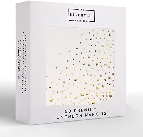 Stylish White and Gold Napkins for Party 1