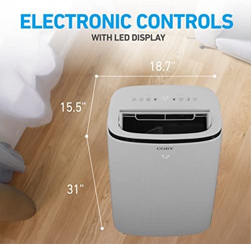 Coby CBPAC1080H 4-in-1 Air Conditioner with Heater Fan Dehumidifier 15000 BTU