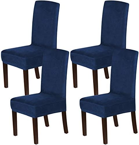 HVERSAILTEX Velvet Dining Chair Covers Set of 4