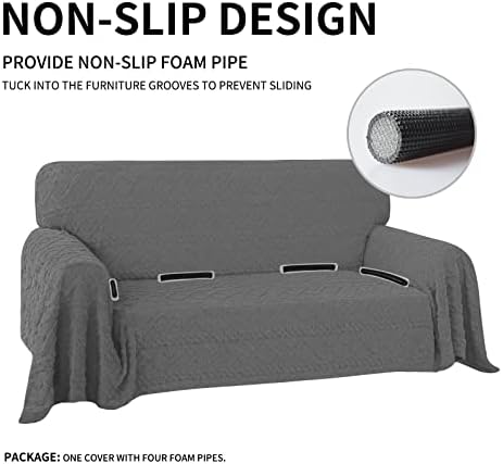 Easy-Going 80X118 Inch Loveseat Sofa Cover Grey