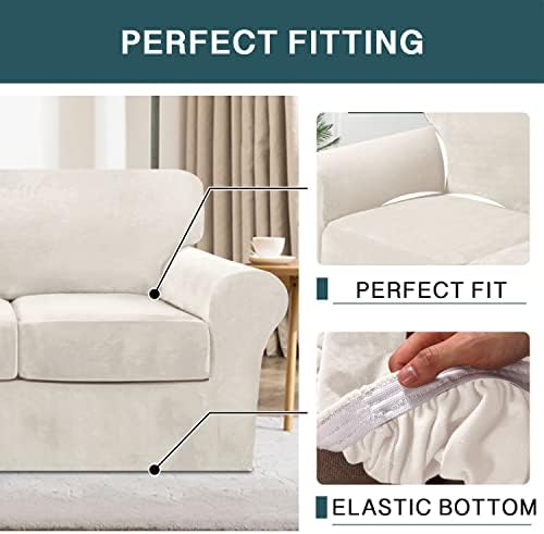 FantasDecor 4 Piece Velvet Sofa Slipcover