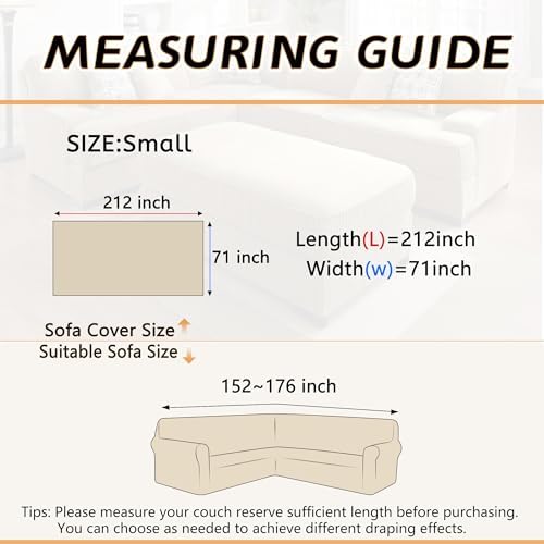 Arfntevss L Shape Sectional Couch Cover with Tassel