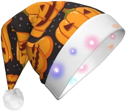Halloween Pumpkin Print Christmas LED Hat for Festive Events