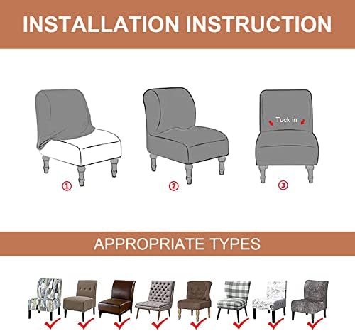 Eco-Ancheng Removable Armless Chair Slipcover 1