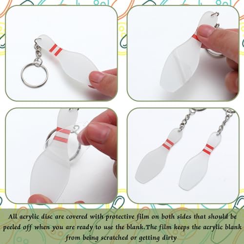Loetere Acrylic Bowling Pin Keychains for DIY Writing and Party Favors