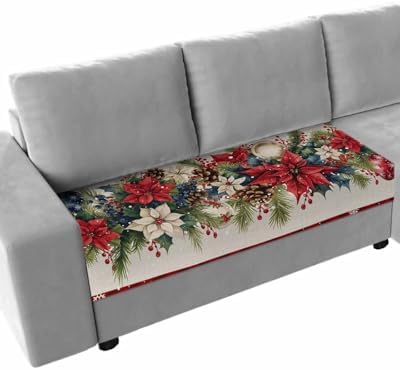 Christmas Sofa Cushion Covers Red Plaid Stretchable Sectional Couch Covers