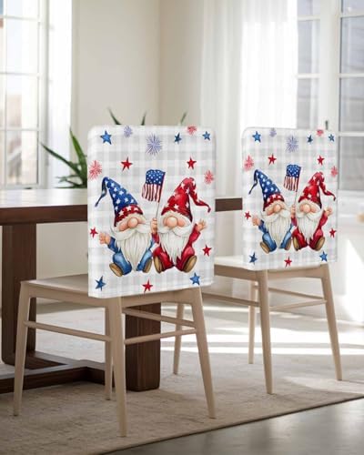 4th of July Chair Covers Set of 4 Patriotic Decor