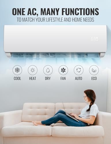 SAMLYC 11500 BTU Mini Split AC Unit with Heat and WiFi Control