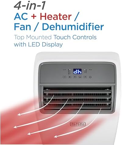 BLACKDECKER Portable AC with Heat 12000 BTU White
