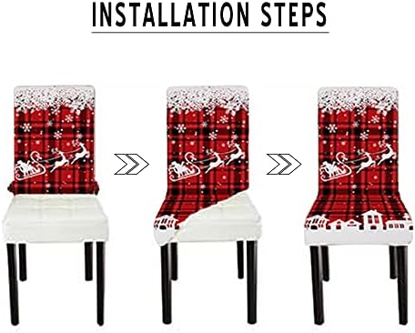 LIPOR 6 Piece Christmas Chair Covers Set
