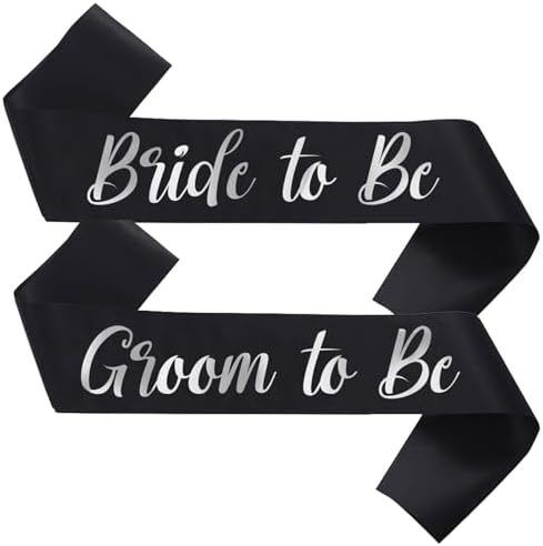 Bride to Be Sash and Groom to Be Sash Black Set