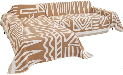 Boho Chenille Sectional Sofa Cover Blanket 2 Pc