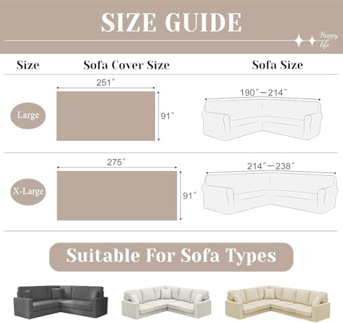 ALIECOM Corner Sectional Sofa Cover with Tassels