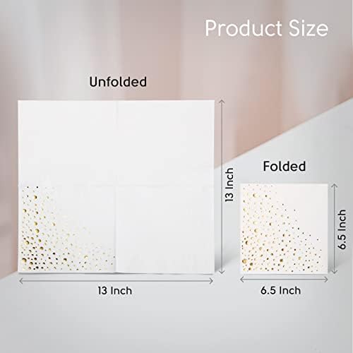 Stylish White and Gold Napkins for Party 1