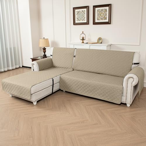 Taque L Shaped Sofa Slipcover Waterproof Reversible