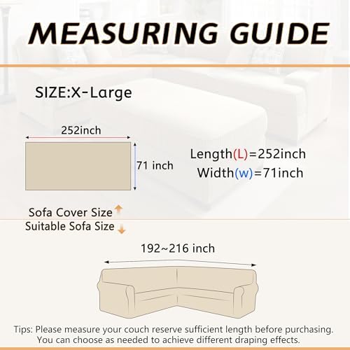 Arfntevss Plush Sectional Couch Cover L Shape with Tassels