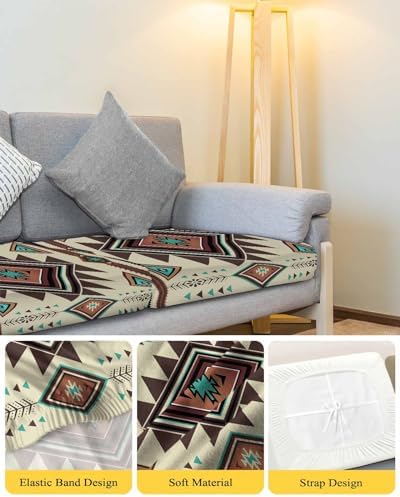 Native American Western Sofa Cushion Covers - Washable and Stretchable