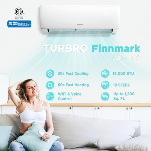 TURBRO 18000 BTU Ductless Mini Split AC with Heat Pump