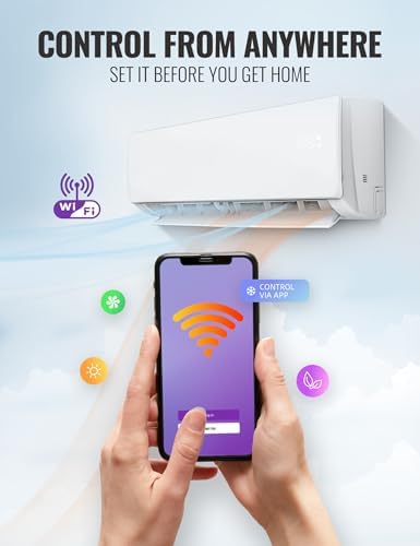 SAMLYC 11500 BTU Mini Split AC Unit with Heat and WiFi Control