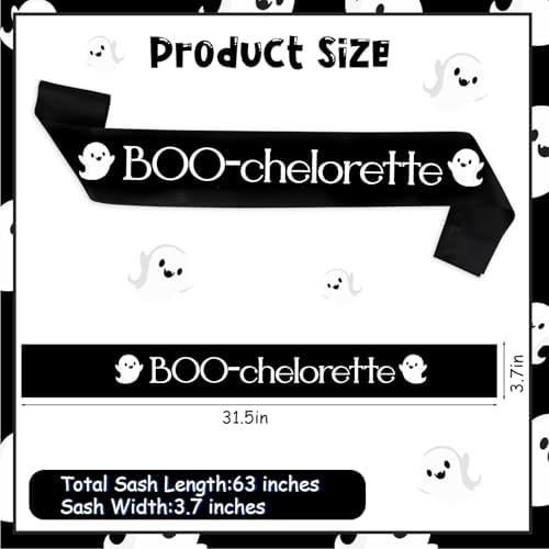 Serencatcher Halloween Bachelorette Sash Black Boo-Chelorette Bride