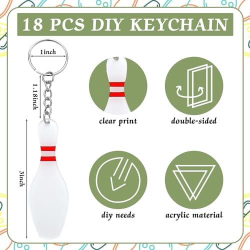 Loetere Acrylic Bowling Pin Keychains for DIY Writing and Party Favors