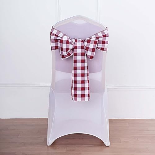 Efavormart 5pcs Buffalo Plaid Chair Sashes Covers