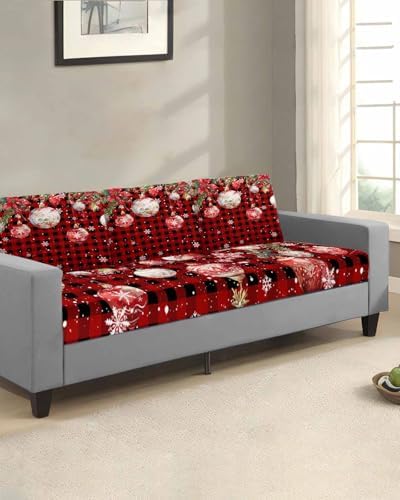 Red Christmas Balls Sofa Cushion Covers Washable and Stretchable