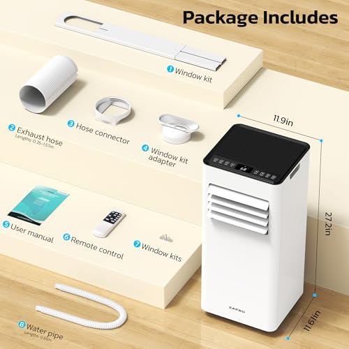 ZAFRO 10000 BTU Portable Air Conditioner with 4 Modes and Remote Control