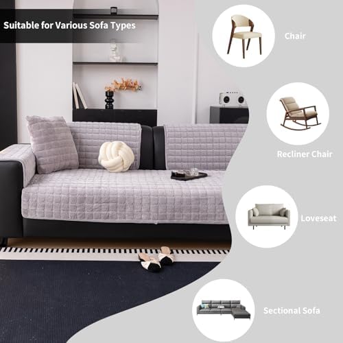 Velvet Sofa Covers for 3-4 Cushions and L-Shaped Sofas